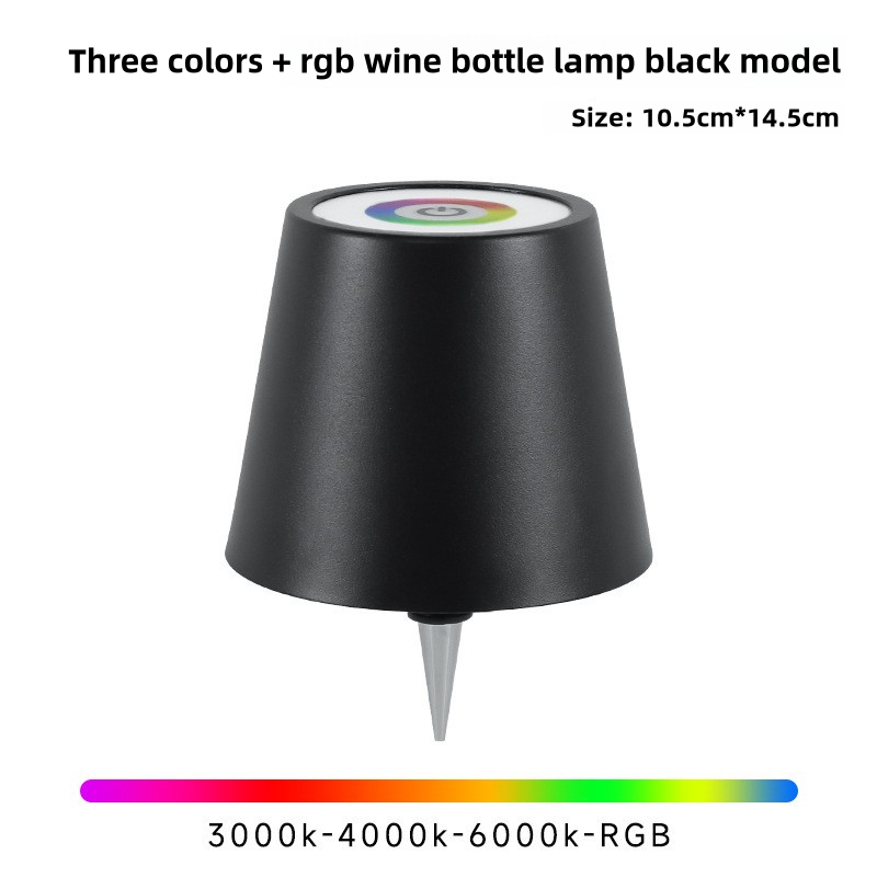 NNEDSZ Black RGB Color-Changing LED Bottle Lamp – Adjustable Smart Lighting for Home Decor