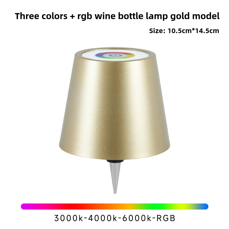 NNEDSZ Gold RGB Color-Changing LED Bottle Lamp - Adjustable Smart Lighting for Home Decor
